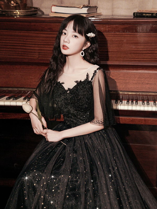 演奏会 袖あり 半袖 ケープスリーブ キラキラ グラデーション ビスチェ 透け感 ロング丈 ミモレ丈 ドレス 大人 ピアノ 発表会 ロングドレス 母親 結婚式 大きいサイズ 4L 体型カバー 謝恩会