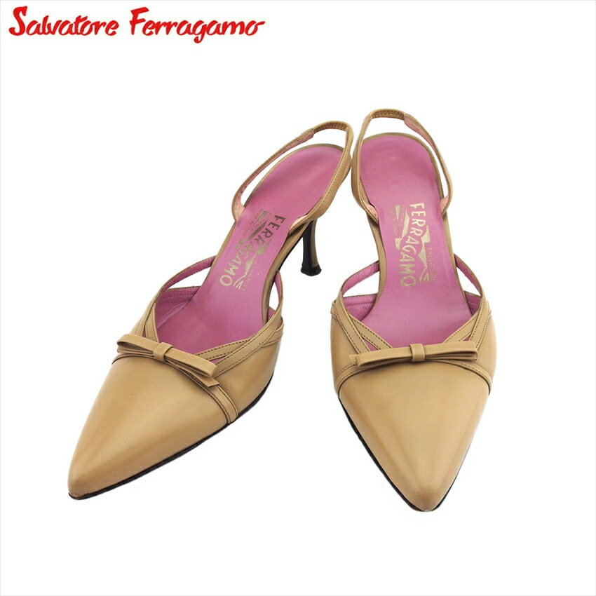 パンプス シューズ 靴 レディース ベージュ 中古