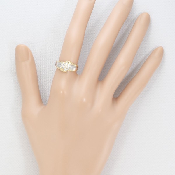 PT900 プラチナ K18YG リング 指輪 10号 ダイヤ 0.3 ジュエリー 中古 PT900 プラチナ K18YG リング 指輪 10号 ダイヤ 0.3 ジュエリー 中古