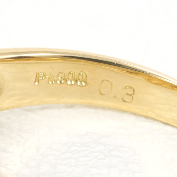 PT900 プラチナ K18YG リング 指輪 10号 ダイヤ 0.3 ジュエリー 中古 PT900 プラチナ K18YG リング 指輪 10号 ダイヤ 0.3 ジュエリー 中古
