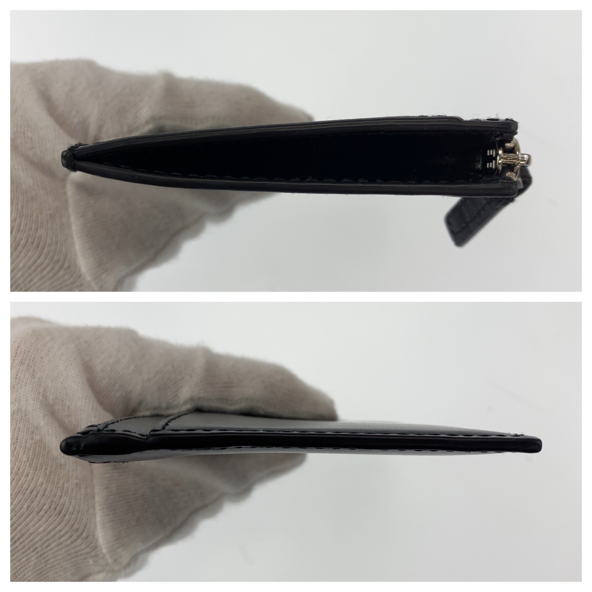 新品未使用 エッセンシャル ブラック シルバー金具 レザー 664044 コインケース フラグメントケース メンズ 406985 新品