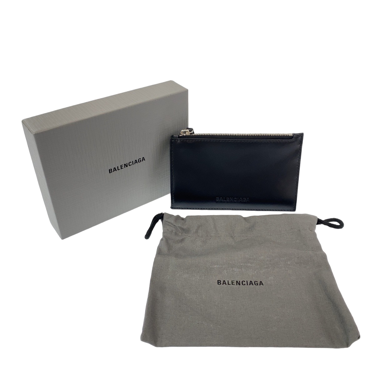 新品未使用 エッセンシャル ブラック シルバー金具 レザー 664044 コインケース フラグメントケース メンズ 406985 新品