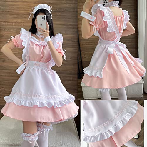 [ピンク L] メイド コスプレ ワンピース ロリータ cos 大きいサイズ 喫茶店 萌え 制服 文化祭 学園祭 衣装 撮影 可愛い ゴスロリ 初心者 セット mdprevattcaulkingandwaterproofing.com