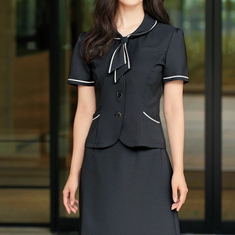 レディース 半袖 オーバーブラウス シャツ ボウタイ 春夏 ライト