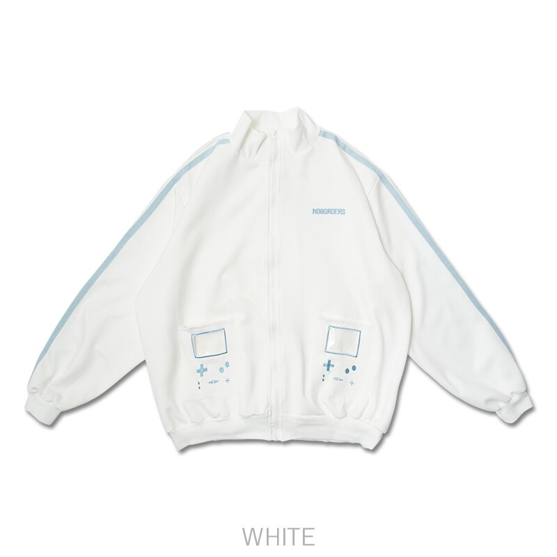 ACDC RAG GAME OVER ジャージジャケット ブルゾン ジャージ 長袖 原宿 原宿系 ファッション 天使界隈 天使 水色界隈 ホワイト ACDC RAG GAME OVER ジャージジャケット ブルゾン ジャージ 長袖 原宿 原宿系 ファッション 天使界隈 天使 水色界隈 ホワイト