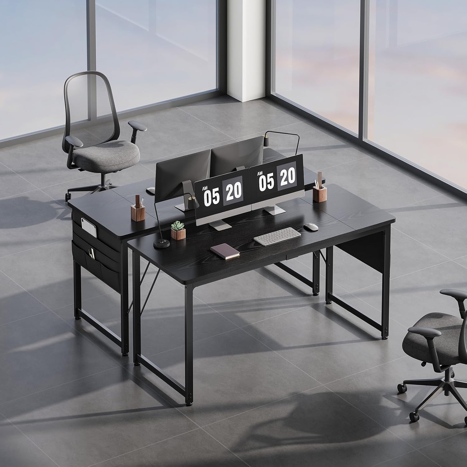 YeTom 机 デスク パソコンデスク pcデスク 幅140*奥行60cm つくえ 収納袋付き勉強机 フック付き学習机 組立簡単 テレワーク ブラック YeTom 机 デスク パソコンデスク pcデスク 幅140*奥行60cm つくえ 収納袋付き勉強机 フック付き学習机 組立簡単 テレワーク ブラック