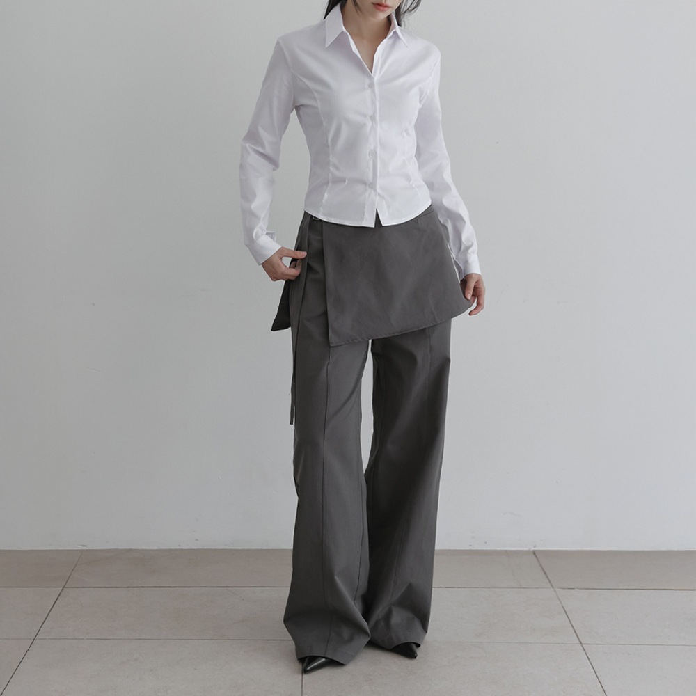 マレーンコットンラップスカートセットバンディングワイドパンツ マレーンコットンラップスカートセットバンディングワイドパンツ