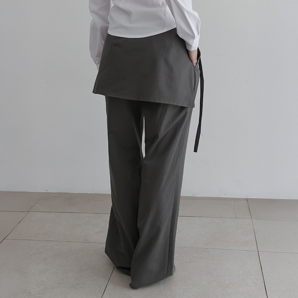 マレーンコットンラップスカートセットバンディングワイドパンツ マレーンコットンラップスカートセットバンディングワイドパンツ