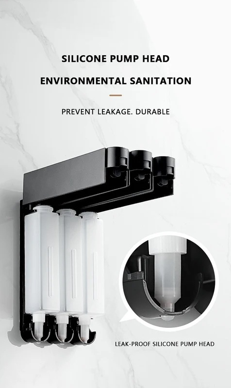 ソープディスペンサー 壁掛け ハンドソープ シングル ダブル 3ヘッド 壁取り付け カビ ホテル用 gun gray double ソープディスペンサー 壁掛け ハンドソープ シングル ダブル 3ヘッド 壁取り付け カビ ホテル用 gun gray double