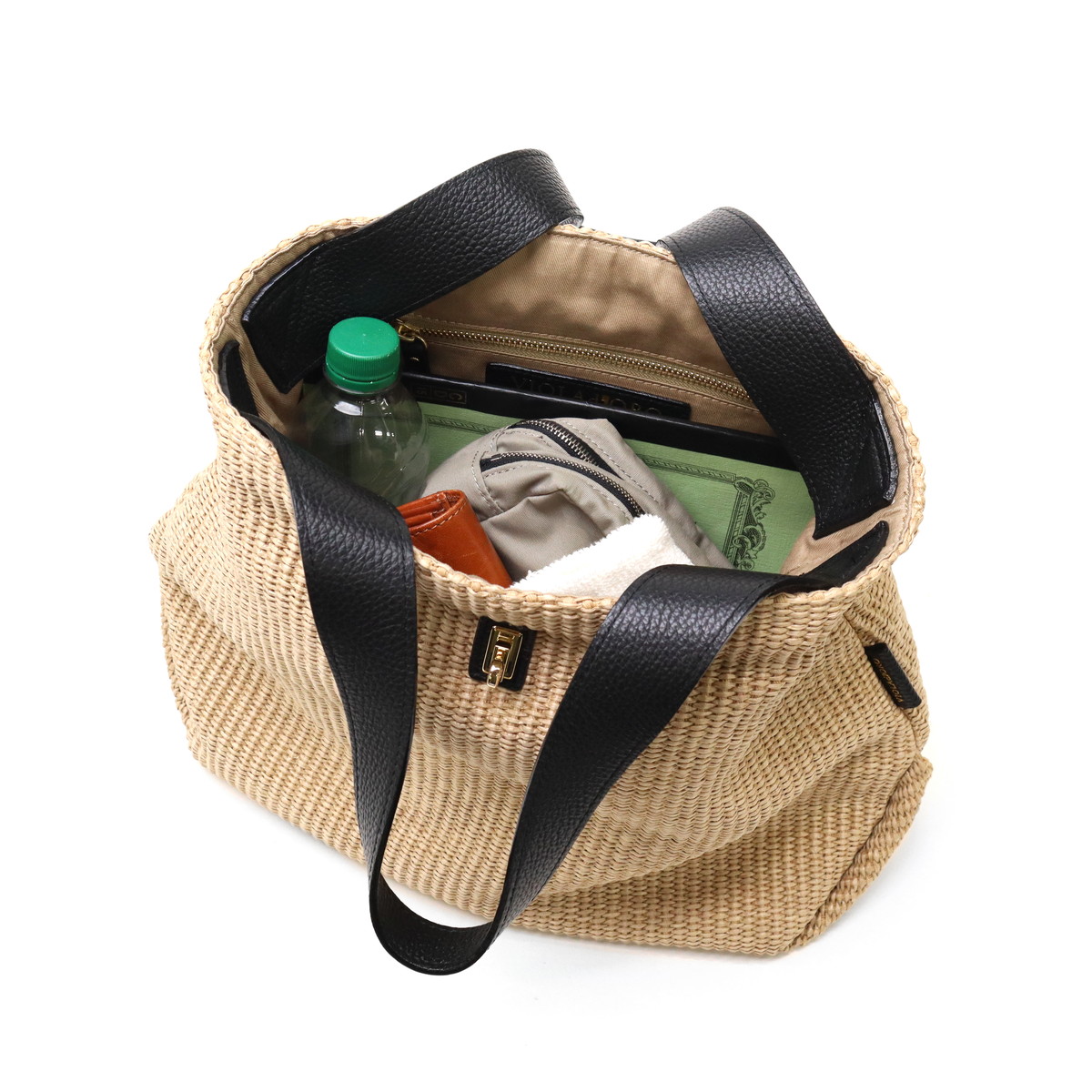 正規品 トートバッグ レディース トート かごバッグ 軽量 ブランド 女性 おしゃれ 肩掛け 本革 レザー かわいい B5 SANDRO イタリアンラフィアシート Lサイズ V-8908