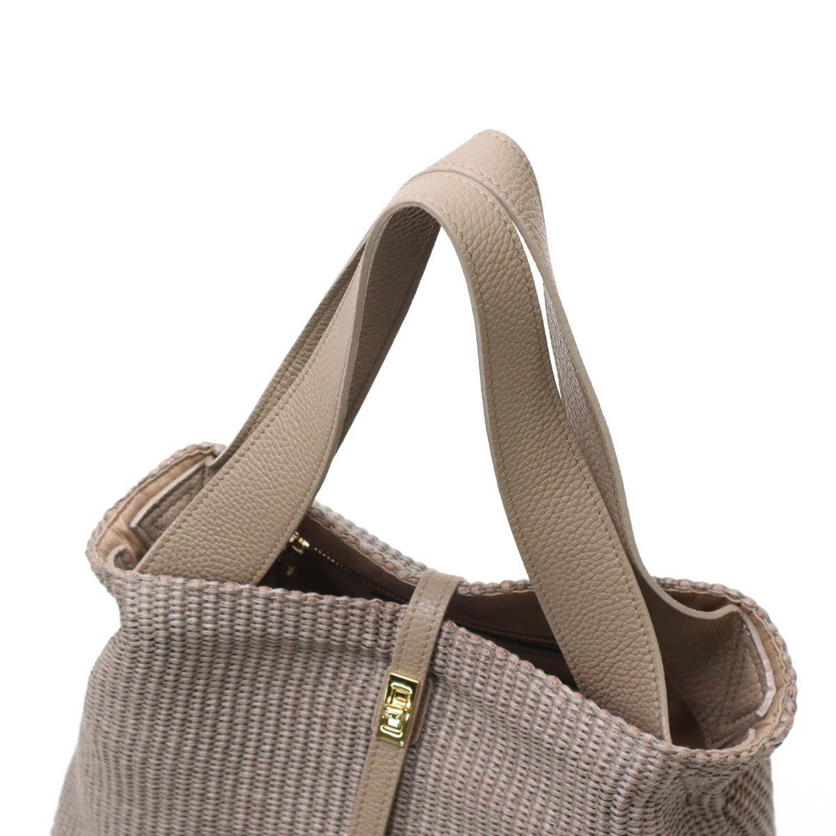 正規品 トートバッグ レディース トート かごバッグ 軽量 ブランド 女性 おしゃれ 肩掛け 本革 レザー かわいい B5 SANDRO イタリアンラフィアシート Lサイズ V-8908