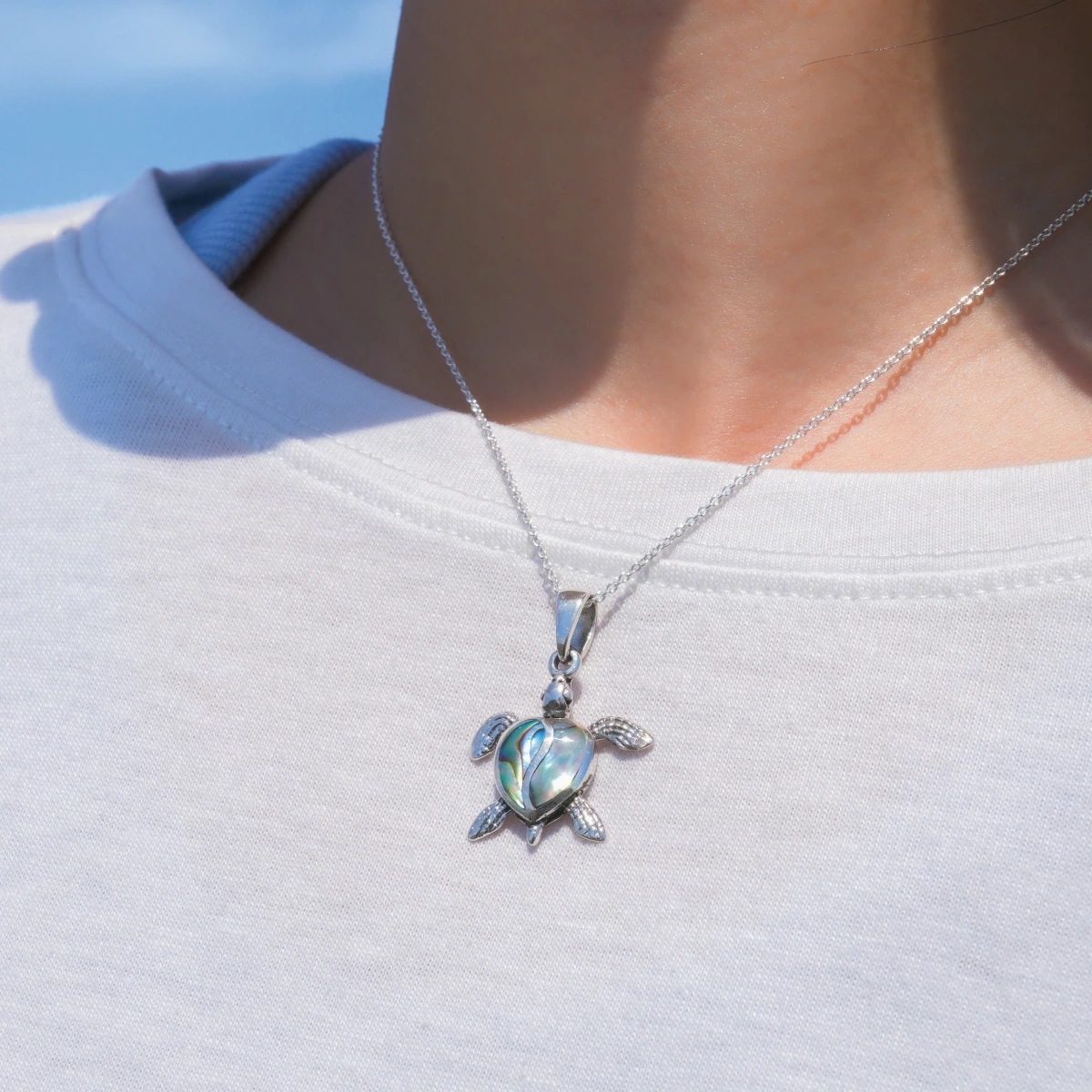 ネックレス レディース メンズ シルバー925 シェル 黒蝶貝 ウミガメ ハート型の甲羅 Lサイズ ネックレス レディース メンズ シルバー925 シェル 黒蝶貝 ウミガメ ハート型の甲羅 Lサイズ