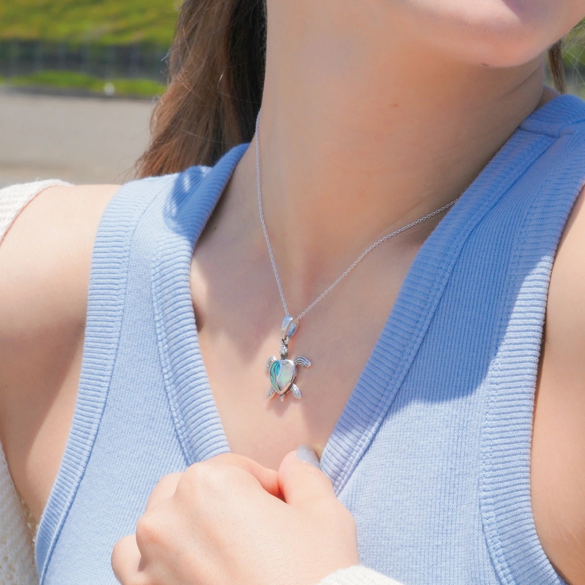 ネックレス レディース メンズ シルバー925 シェル 黒蝶貝 ウミガメ ハート型の甲羅 Lサイズ ネックレス レディース メンズ シルバー925 シェル 黒蝶貝 ウミガメ ハート型の甲羅 Lサイズ