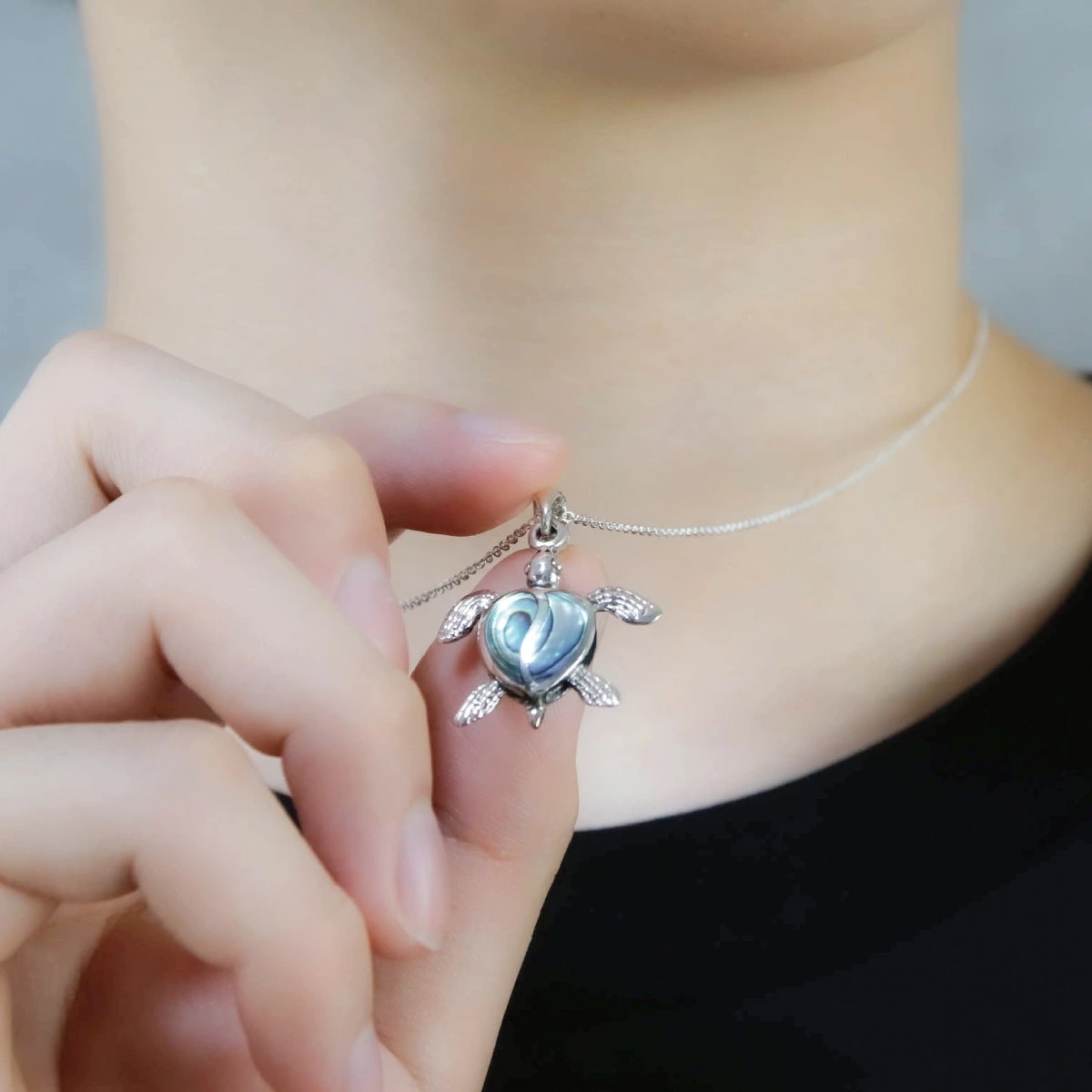 ネックレス レディース メンズ シルバー925 シェル 黒蝶貝 ウミガメ ハート型の甲羅 Lサイズ ネックレス レディース メンズ シルバー925 シェル 黒蝶貝 ウミガメ ハート型の甲羅 Lサイズ