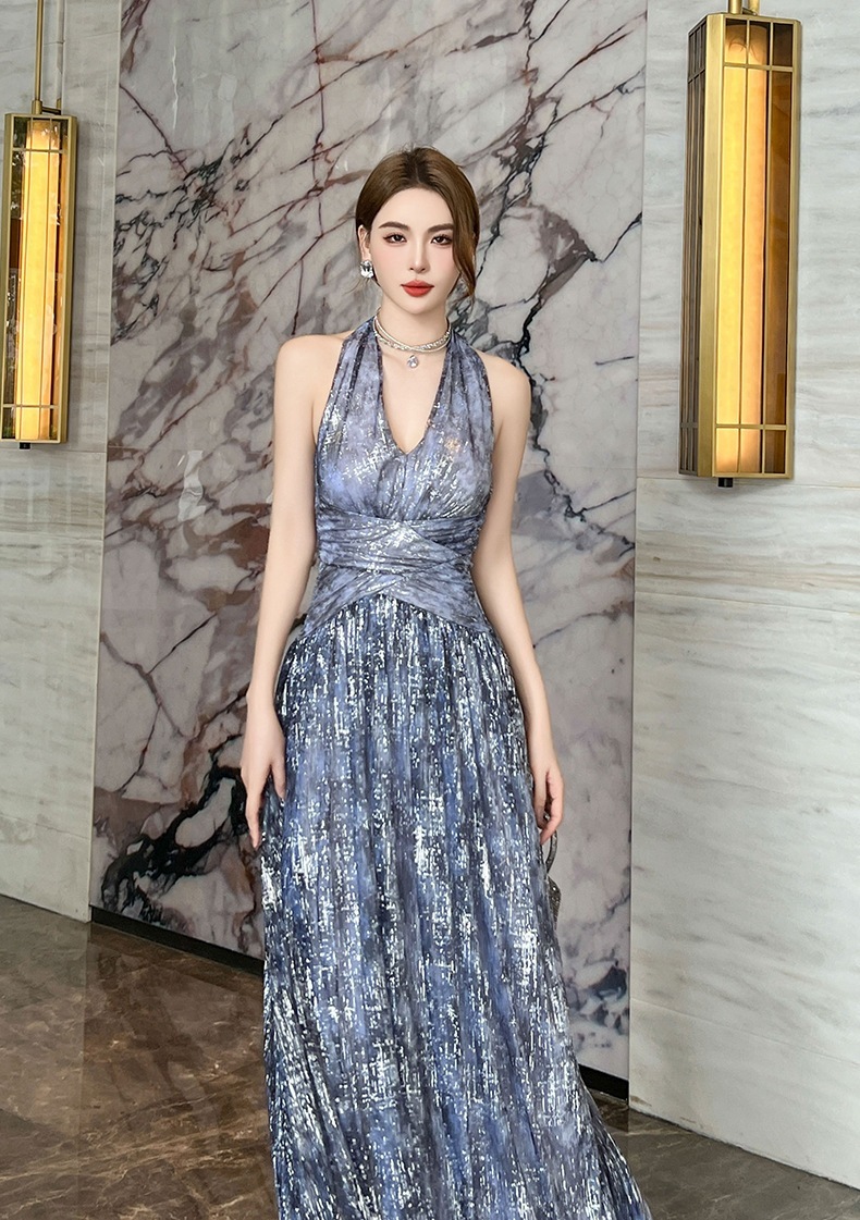 【JY.上品】 2024夏新品 ホルターネック バックレス キャミワンピース セクシー 旅行 ドレス パーティー キャバ 着痩せ 大人 同窓会 披露宴 卒業式 結婚式 演奏会 ウェディング 二次会 メ