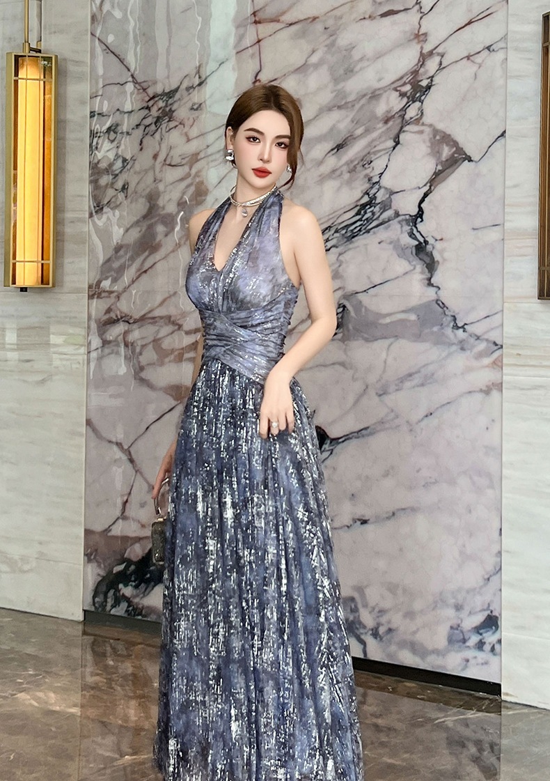 【JY.上品】 2024夏新品 ホルターネック バックレス キャミワンピース セクシー 旅行 ドレス パーティー キャバ 着痩せ 大人 同窓会 披露宴 卒業式 結婚式 演奏会 ウェディング 二次会 メ