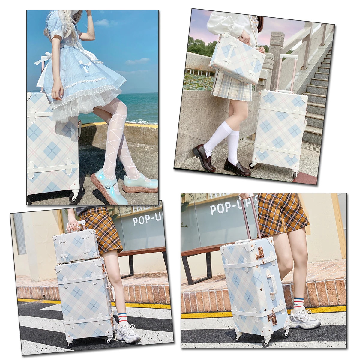 スーツケース m かわいい キャリーケース 可愛い キャリーバック かわいい トランクケース 旅行カバン 中型 4輪 軽量 軽い 静音 丈夫 頑丈 女性