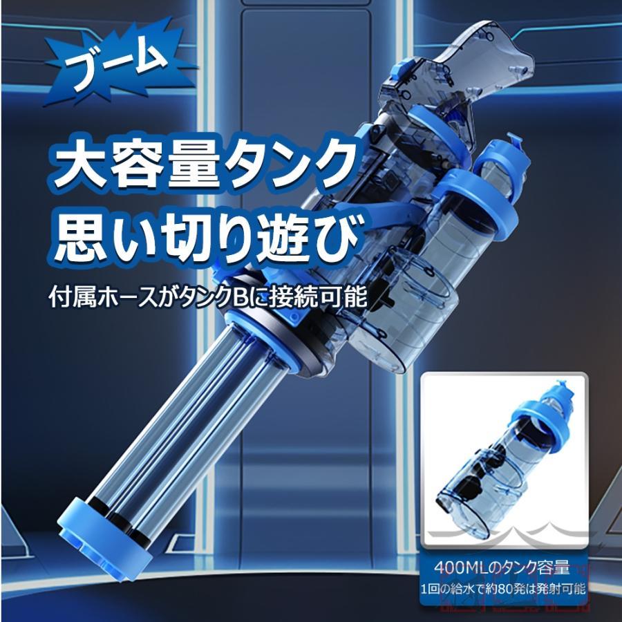 2枚150円OFF！【即納】水鉄砲 電動 ガトリングガン ガトリング 自動ウォーターガン 連射水鉄砲 タンク容量400ml 射程距離 10m 水遊び 大容量 電動水ピストル 最強 玩具 子供 夏休み