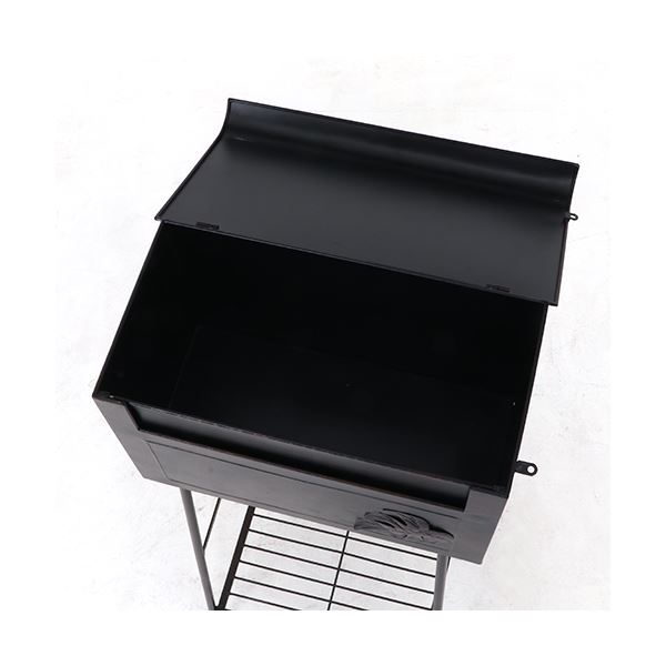 ガーデンポスト/郵便受け モンステラ 横型 ブラウン 幅425mm スチール 収納用棚板付き 玄関 エントランス 入口 ガーデンポスト/郵便受け モンステラ 横型 ブラウン 幅425mm スチール 収納用棚板付き 玄関 エントランス 入口