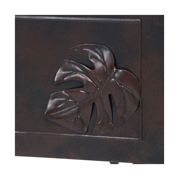 ガーデンポスト/郵便受け モンステラ 横型 ブラウン 幅425mm スチール 収納用棚板付き 玄関 エントランス 入口 ガーデンポスト/郵便受け モンステラ 横型 ブラウン 幅425mm スチール 収納用棚板付き 玄関 エントランス 入口