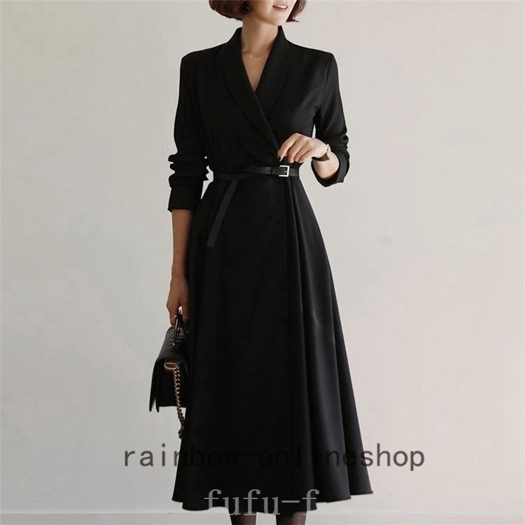 ワンピースロング丈バックル付き卒業式レディース服母入学式卒園式ママ入園式ママコーデお宮参り親フォーマ