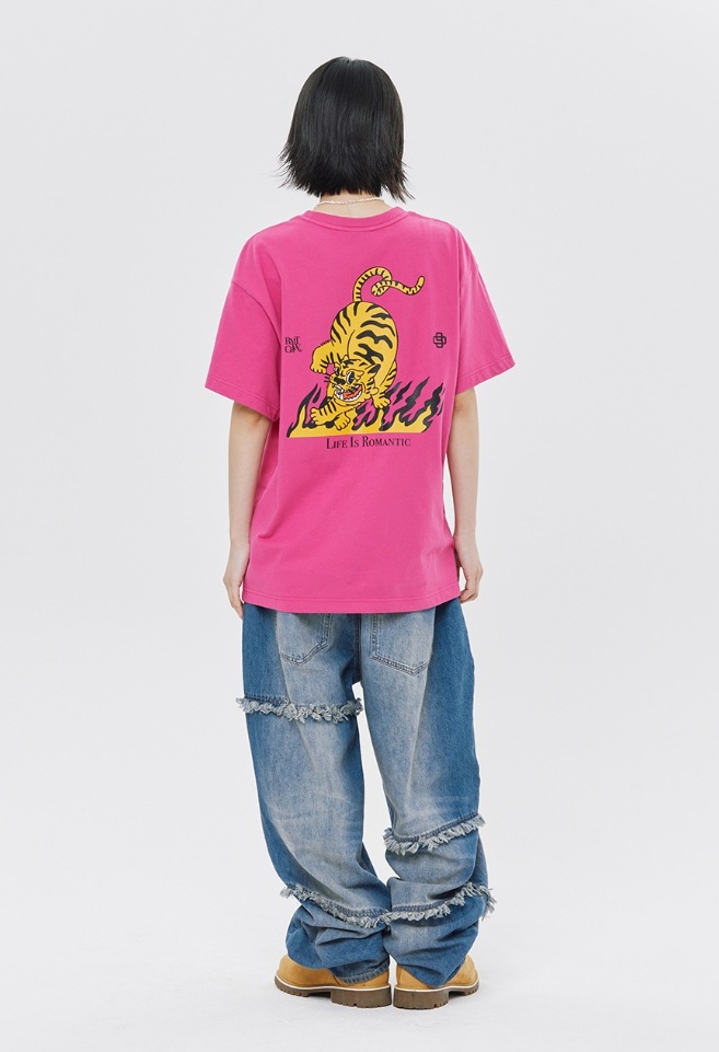 【ROMANTIC CROWN】 BLAZE REEL TIGER TEE SHIRT 【ROMANTIC CROWN】 BLAZE REEL TIGER TEE SHIRT