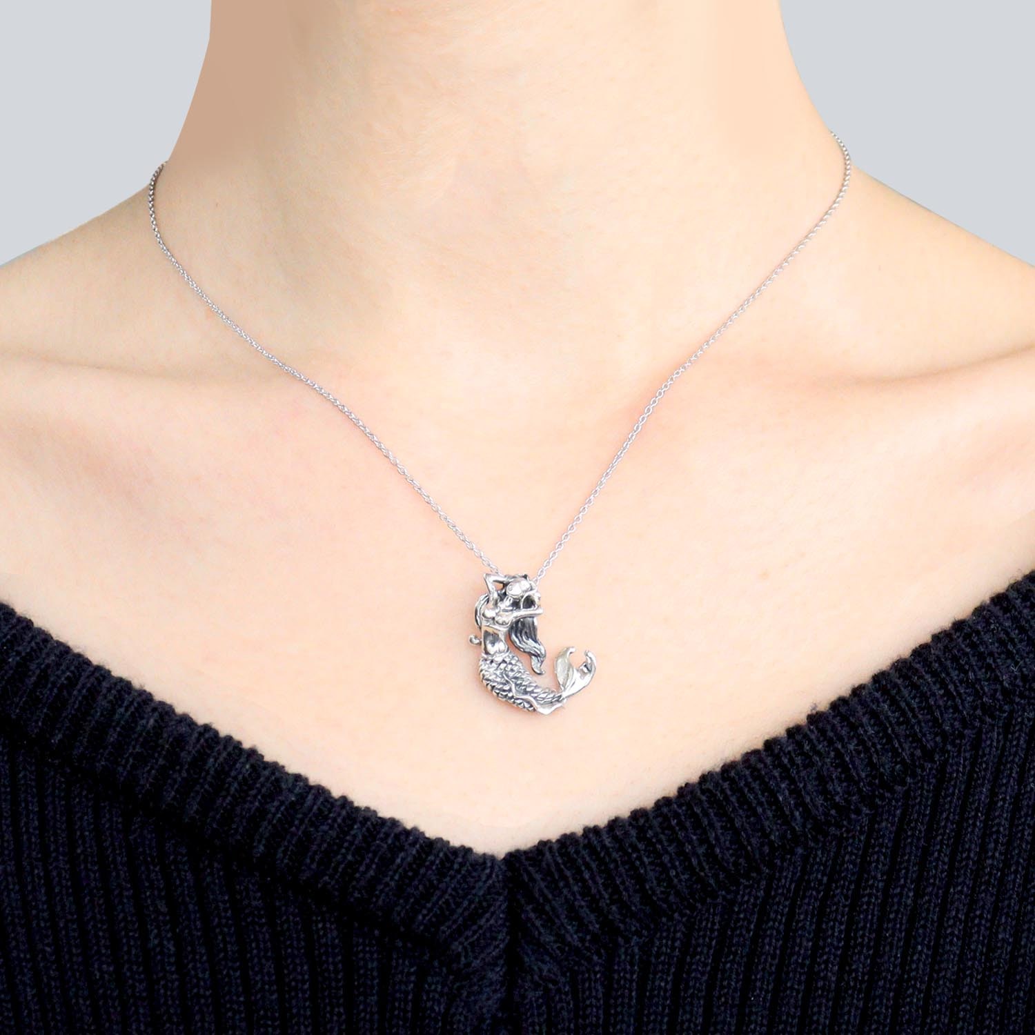 ペンダントトップ ネックレス トップ ハワイアンジュエリー マーメイド 人魚 メンズ レディース ユニセックス シルバー925 アクセサリー