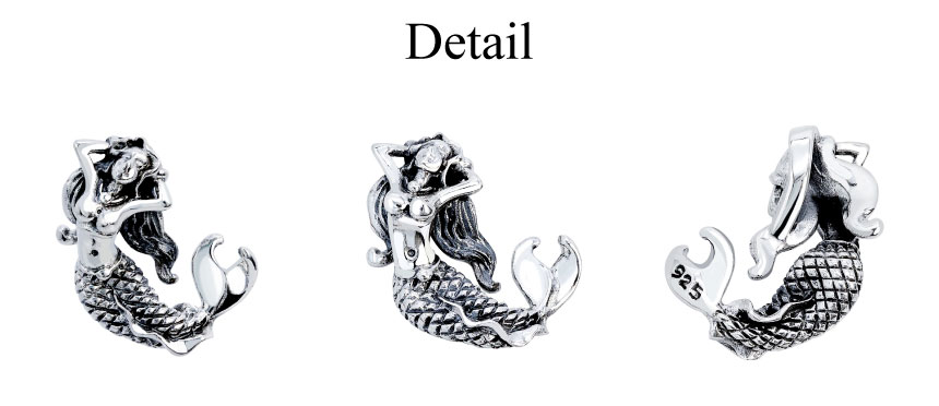 ペンダントトップ ネックレス トップ ハワイアンジュエリー マーメイド 人魚 メンズ レディース ユニセックス シルバー925 アクセサリー