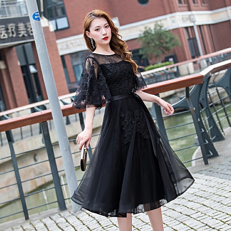 ラストチャンスレース パーティードレスな刺繍 フレアスリーブ 五分袖 ミディ丈 ワンピース チュール ウエストリボン カクテルドレス 大きいサイズ 小柄 着痩せ 韓国 司会 結婚式 二次会 入学式 卒 ラストチャンスレース パーティードレスな刺繍 フレアスリーブ 五分袖 ミディ丈 ワンピース チュール ウエストリボン カクテルドレス 大きいサイズ 小柄 着痩せ 韓国 司会 結婚式 二次会 入学式 卒