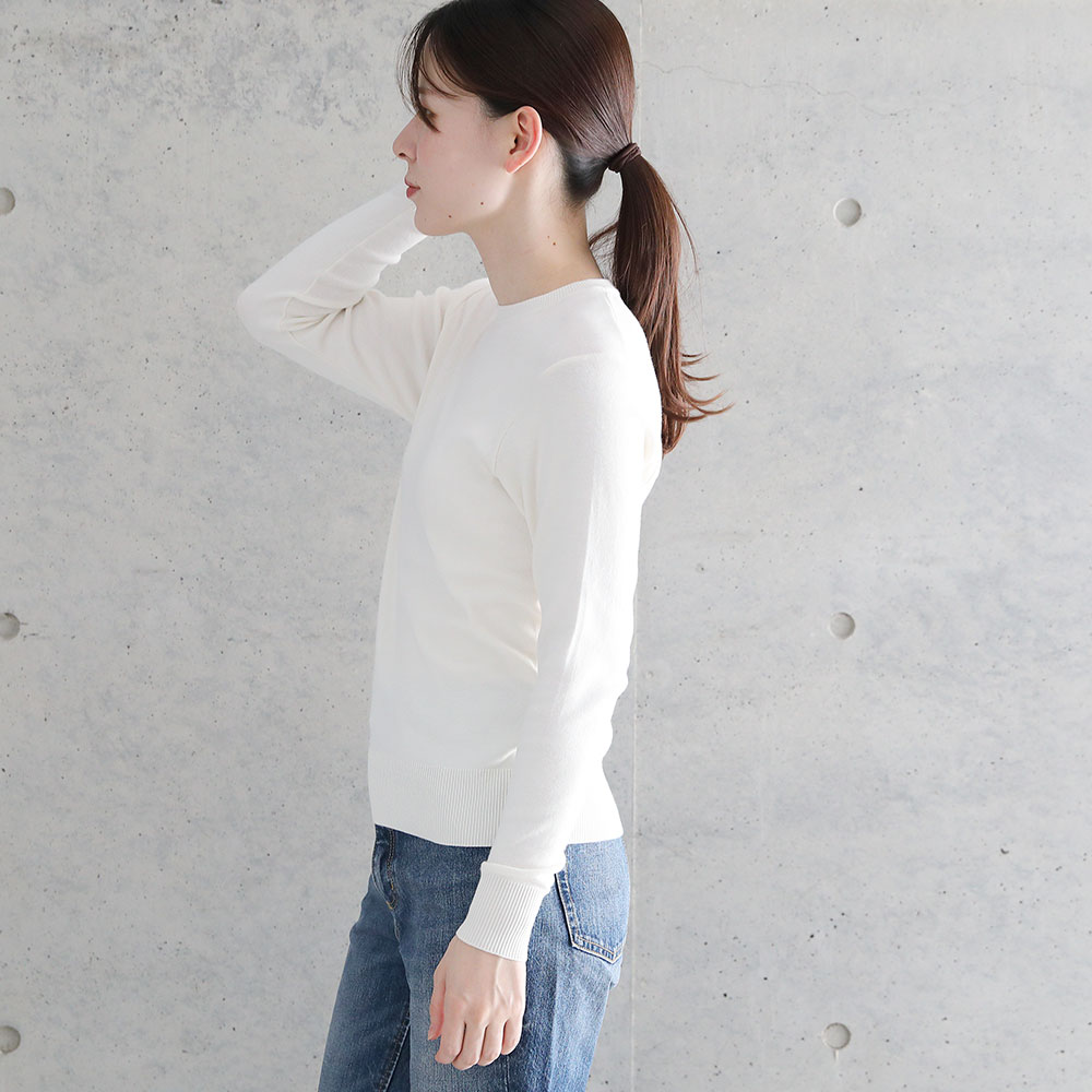 【2025秋冬】gicipi ジチピ フラーゴラ クルーネックジャストフィットニットソー 2513A イタリア ニット コットンニット 長袖 シンプル ベーシック クルーネック 2025AW