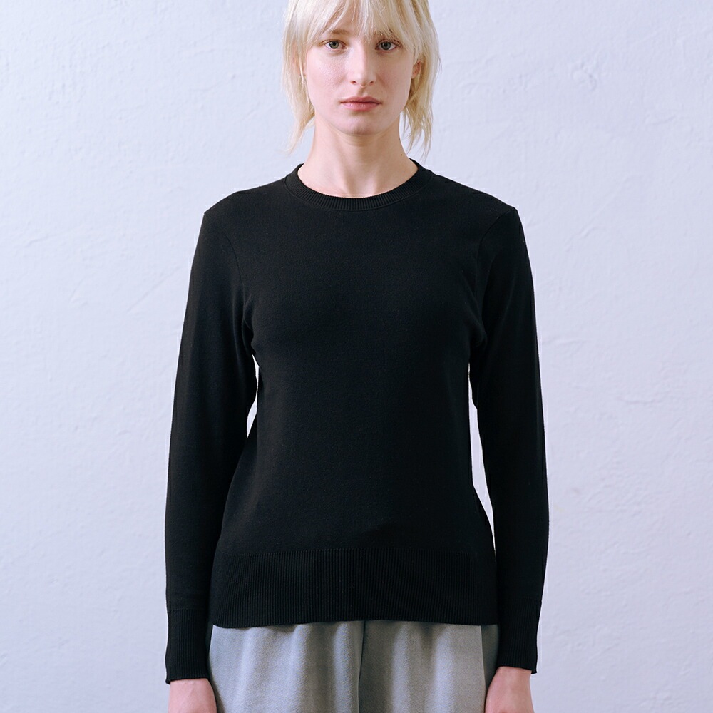 【2025秋冬】gicipi ジチピ フラーゴラ クルーネックジャストフィットニットソー 2513A イタリア ニット コットンニット 長袖 シンプル ベーシック クルーネック 2025AW