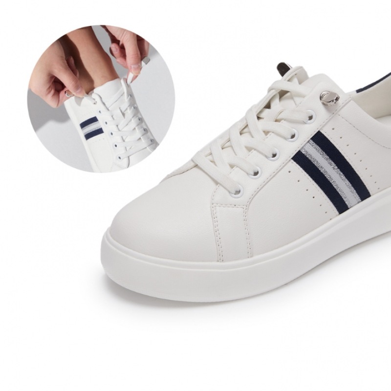 (Mook) レディースローガンウェビングポイントスニーカー 2色 (Mook) レディースローガンウェビングポイントスニーカー 2色