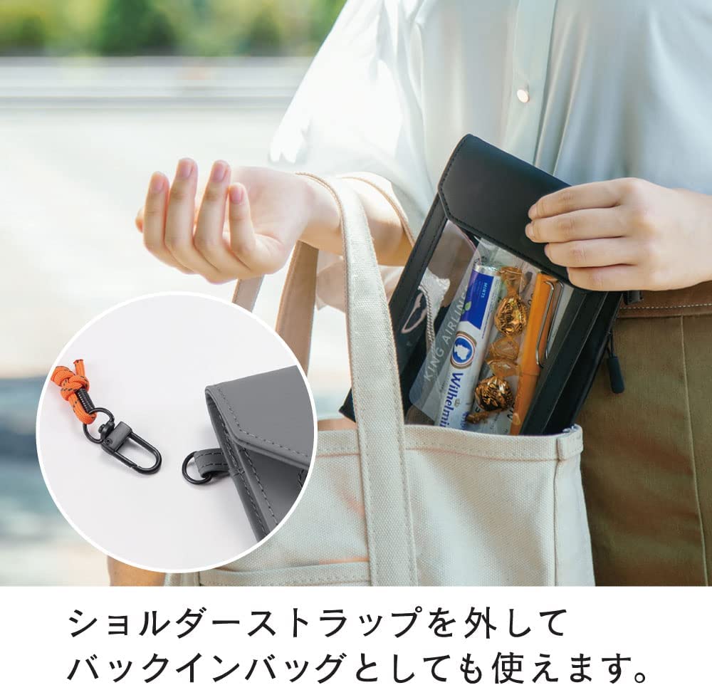 （まとめ買い）中身が見えるミニバッグ フラッティ ワンマイル Mサイズ グレー 5564クレ [x3]