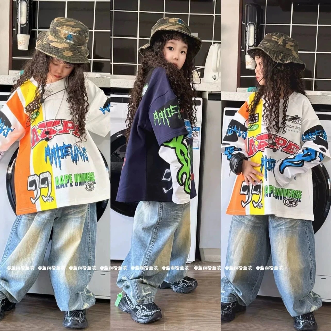 子供の街のダンスのファッション服のヒップホップの男の子の穴のジーパンのhiphopのスーツの出演服の女の子のジャズのダンスの服装 子供の街のダンスのファッション服のヒップホップの男の子の穴のジーパンのhiphopのスーツの出演服の女の子のジャズのダンスの服装