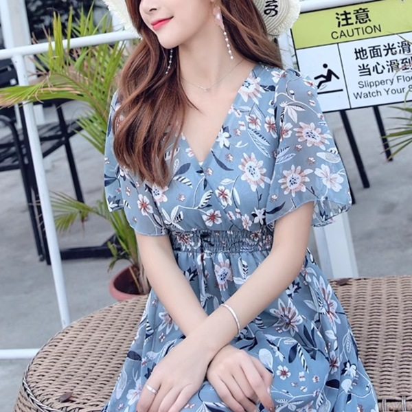 花柄ドレス レディース ワンピース ドレス フレア フレアスカート ロングスカート 膝下 ロング 半袖 Vネック ノーカラー フレア スリム Aライン フォーマル フェミニン ウエストマーク 花柄ドレス レディース ワンピース ドレス フレア フレアスカート ロングスカート 膝下 ロング 半袖 Vネック ノーカラー フレア スリム Aライン フォーマル フェミニン ウエストマーク