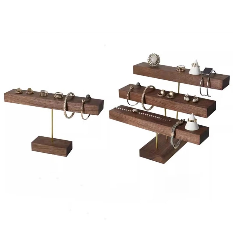 ジュエリー収納,リング,イヤリングを収納するための木製ネックレス棚