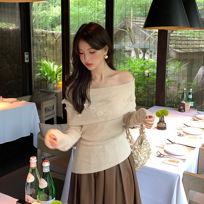 レディース秋ボトムシャツ 長袖ニット トップス レディース秋ボトムシャツ 長袖ニット トップス