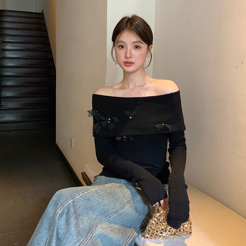 レディース秋ボトムシャツ 長袖ニット トップス レディース秋ボトムシャツ 長袖ニット トップス