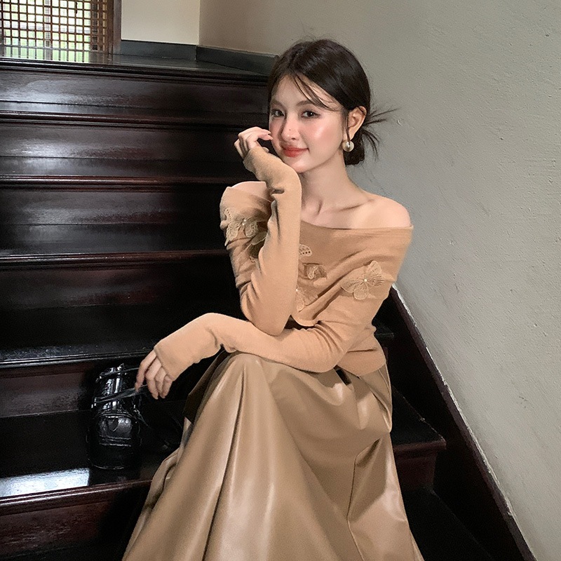 レディース秋ボトムシャツ 長袖ニット トップス レディース秋ボトムシャツ 長袖ニット トップス