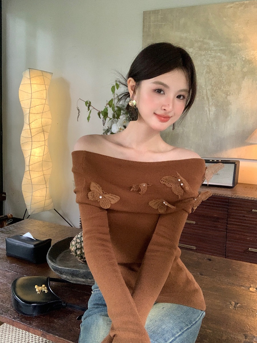 レディース秋ボトムシャツ 長袖ニット トップス レディース秋ボトムシャツ 長袖ニット トップス