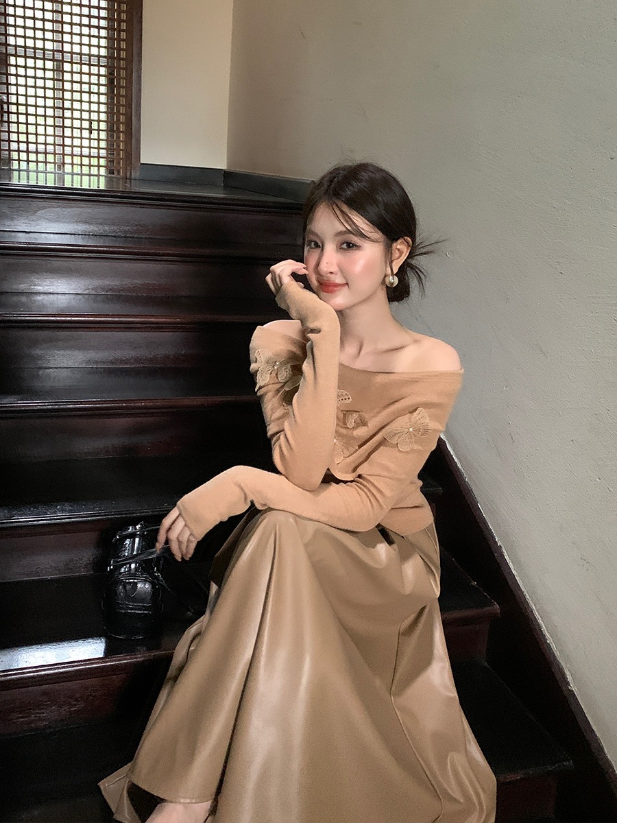 レディース秋ボトムシャツ 長袖ニット トップス レディース秋ボトムシャツ 長袖ニット トップス