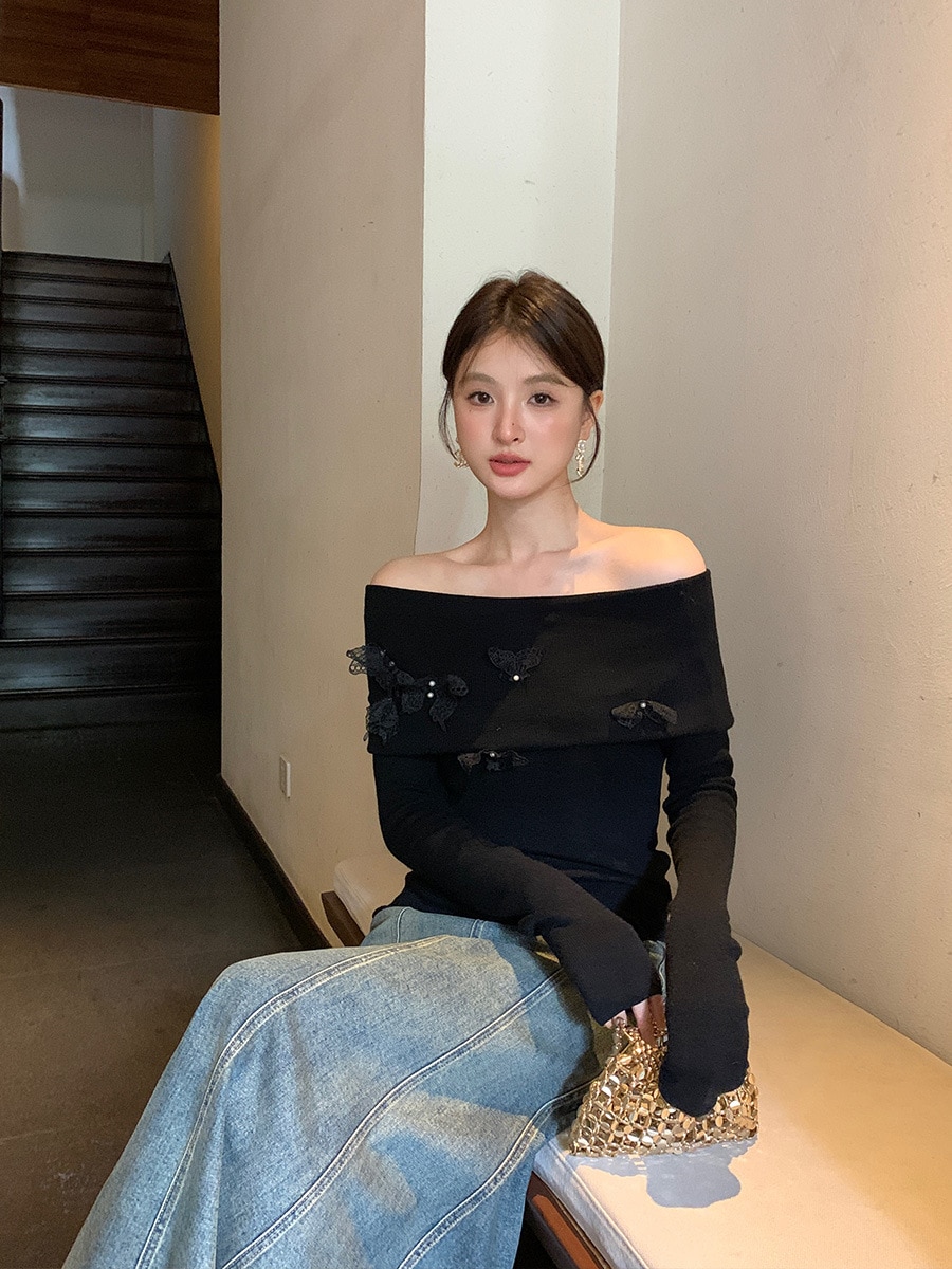 レディース秋ボトムシャツ 長袖ニット トップス レディース秋ボトムシャツ 長袖ニット トップス