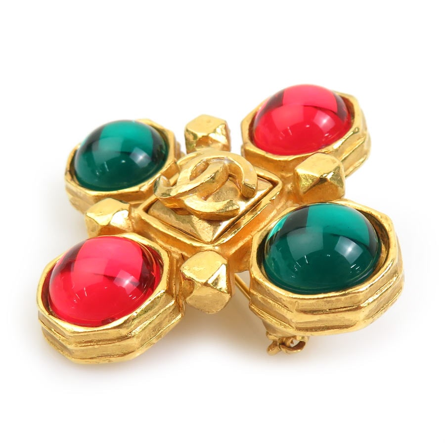 シャネル CHANEL ブローチ ココマーク メタル/ガラスストーン ゴールド/レッド/グリーン レディース e60764k シャネル CHANEL ブローチ ココマーク メタル/ガラスストーン ゴールド/レッド/グリーン レディース e60764k