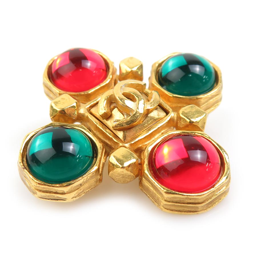 シャネル CHANEL ブローチ ココマーク メタル/ガラスストーン ゴールド/レッド/グリーン レディース e60764k シャネル CHANEL ブローチ ココマーク メタル/ガラスストーン ゴールド/レッド/グリーン レディース e60764k