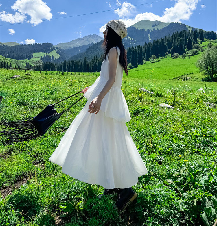 シャツワンピース ロング ワンピース ノースリーブ 春 夏 レディース ロングワンピース フレア フリル マキシワンピース レイヤード風 ワンピ シャツワンピ ロング丈 マキシ丈 黒 ブラック ホ シャツワンピース ロング ワンピース ノースリーブ 春 夏 レディース ロングワンピース フレア フリル マキシワンピース レイヤード風 ワンピ シャツワンピ ロング丈 マキシ丈 黒 ブラック ホ