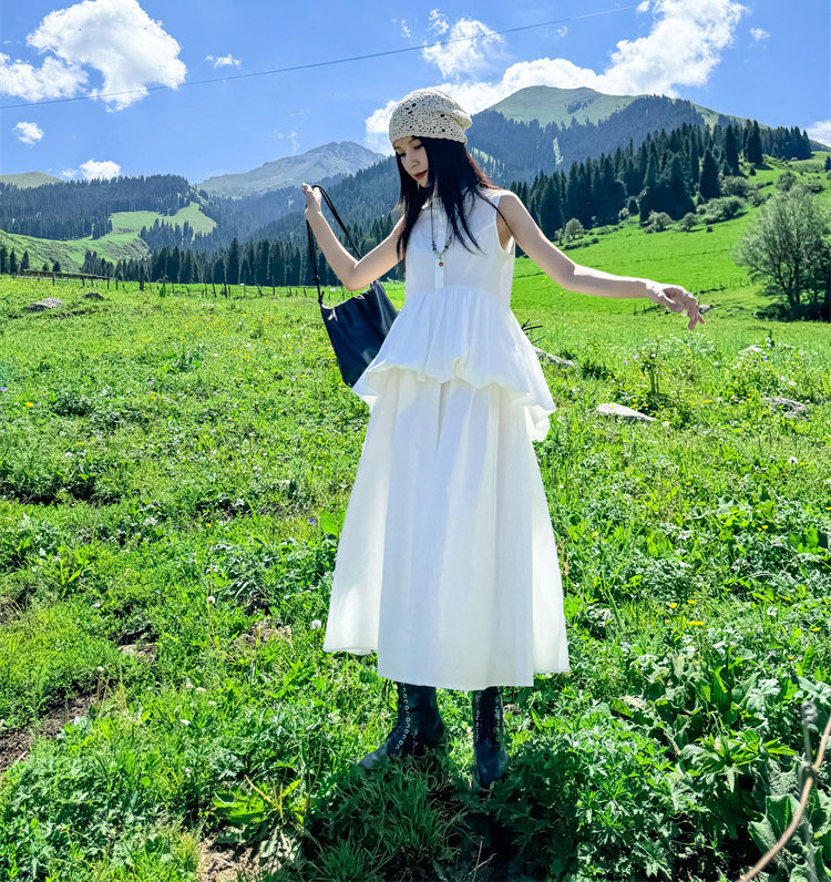 シャツワンピース ロング ワンピース ノースリーブ 春 夏 レディース ロングワンピース フレア フリル マキシワンピース レイヤード風 ワンピ シャツワンピ ロング丈 マキシ丈 黒 ブラック ホ シャツワンピース ロング ワンピース ノースリーブ 春 夏 レディース ロングワンピース フレア フリル マキシワンピース レイヤード風 ワンピ シャツワンピ ロング丈 マキシ丈 黒 ブラック ホ