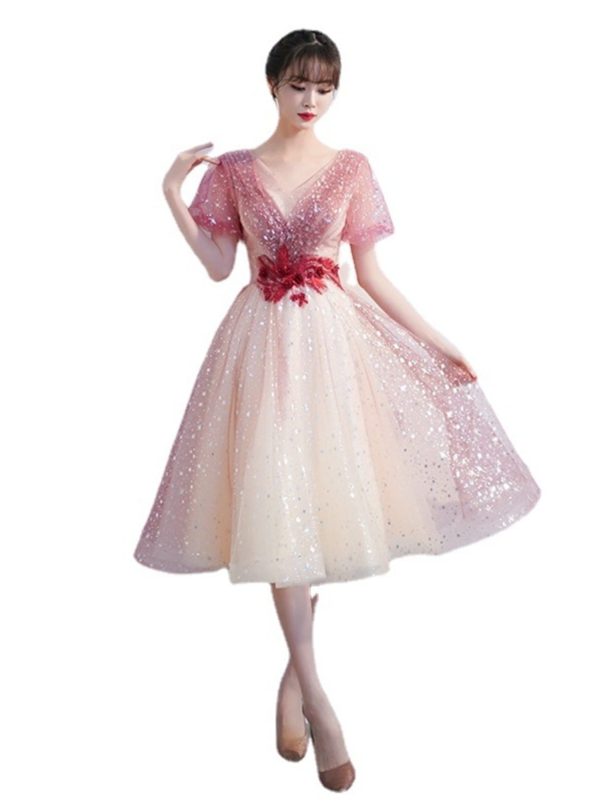 星空赤い気質イブニングドレス女性小さな花嫁介添人セクシーな宴会誕生日ホストドレススカート 星空赤い気質イブニングドレス女性小さな花嫁介添人セクシーな宴会誕生日ホストドレススカート