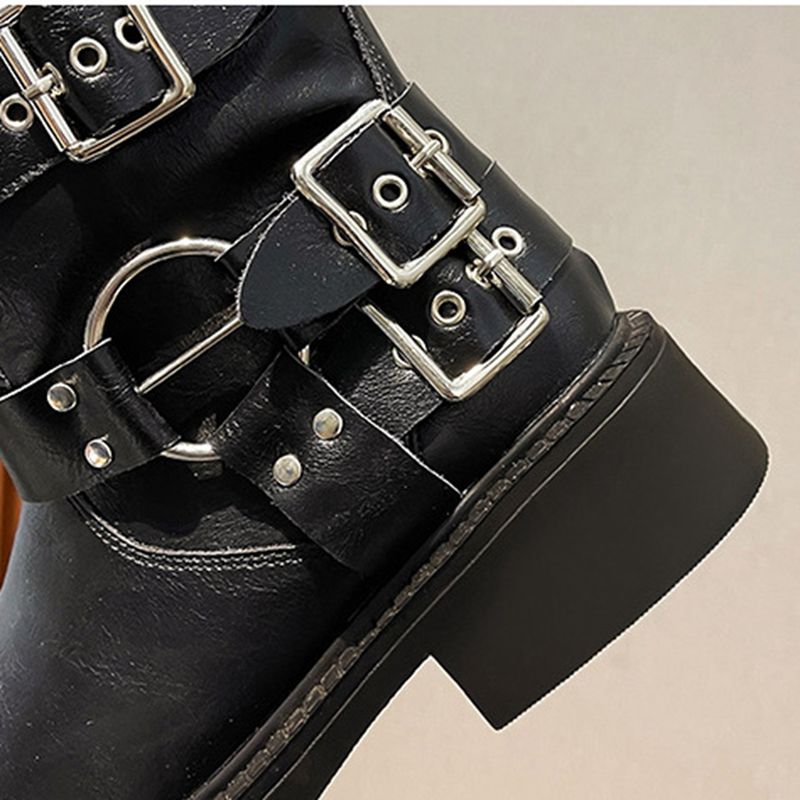 レディース 本革 レザー ジョッキーブーツ ウェスタンブーツ ベルト モンクストラップ 金属 メタリック ロング丈 ミドルヒール スクエアトゥ スクエアヒール レトロ 秋冬 日常 会社 レディース 本革 レザー ジョッキーブーツ ウェスタンブーツ ベルト モンクストラップ 金属 メタリック ロング丈 ミドルヒール スクエアトゥ スクエアヒール レトロ 秋冬 日常 会社
