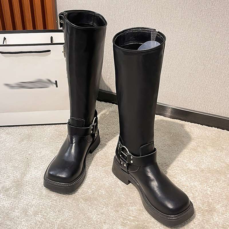 レディース 本革 レザー ジョッキーブーツ ウェスタンブーツ ベルト モンクストラップ 金属 メタリック ロング丈 ミドルヒール スクエアトゥ スクエアヒール レトロ 秋冬 日常 会社 レディース 本革 レザー ジョッキーブーツ ウェスタンブーツ ベルト モンクストラップ 金属 メタリック ロング丈 ミドルヒール スクエアトゥ スクエアヒール レトロ 秋冬 日常 会社