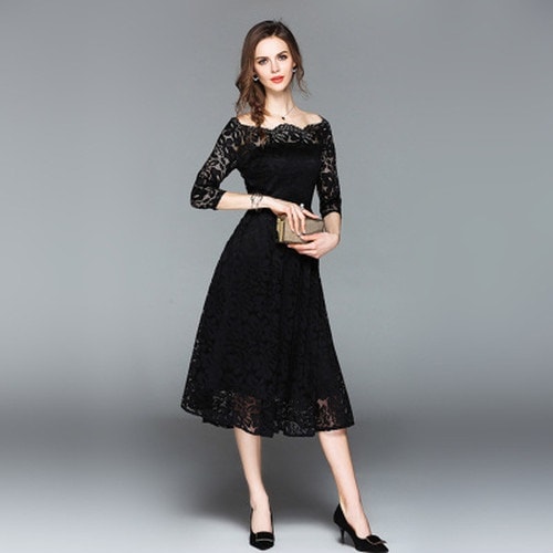 A1201 Aラインワンピース シースルー 七分袖 A1201 Aラインワンピース シースルー 七分袖